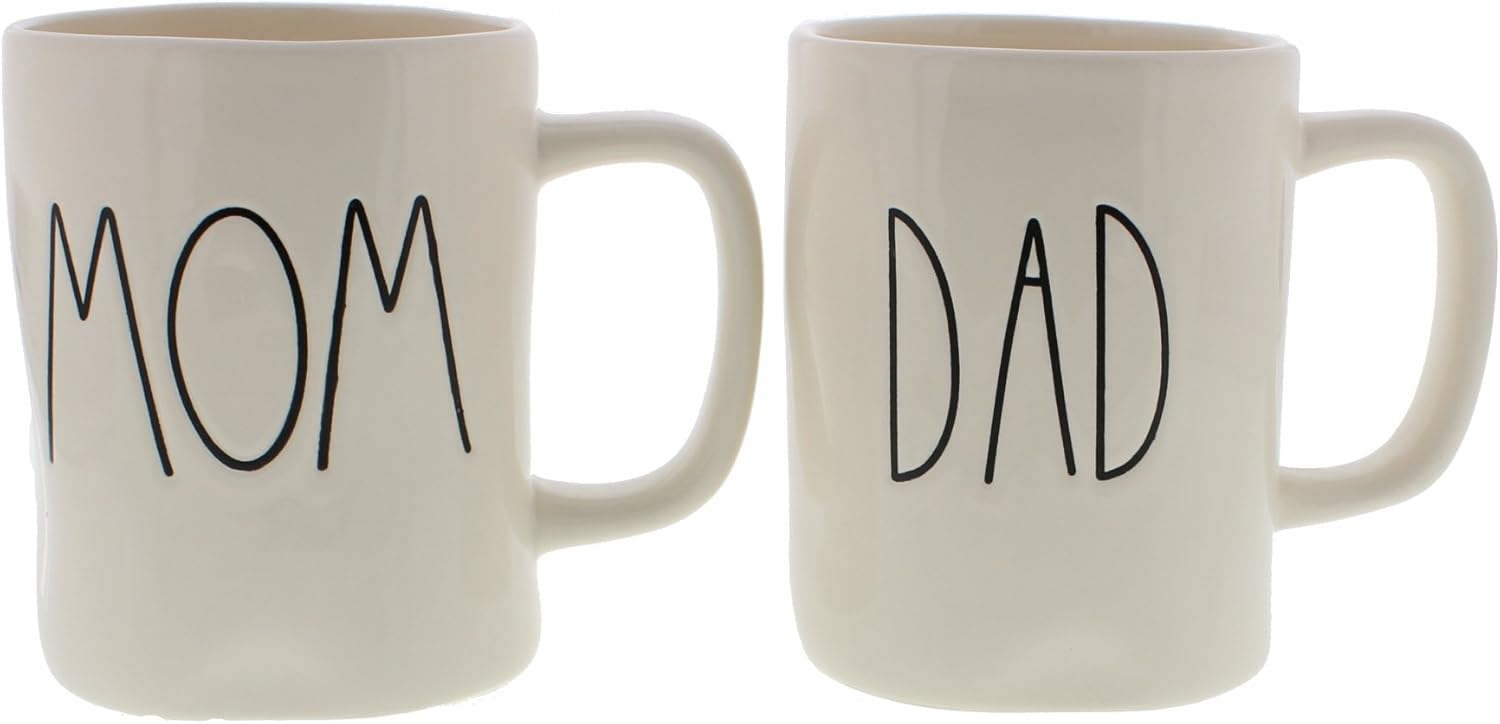 rae dunn mom dad mugs