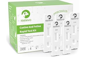 ISENVO Giardia Quick Test for Dogs and Cats, Giardia Test Reliable as Test for Intestinal Parasites and Diarrhoea, for Dogs a