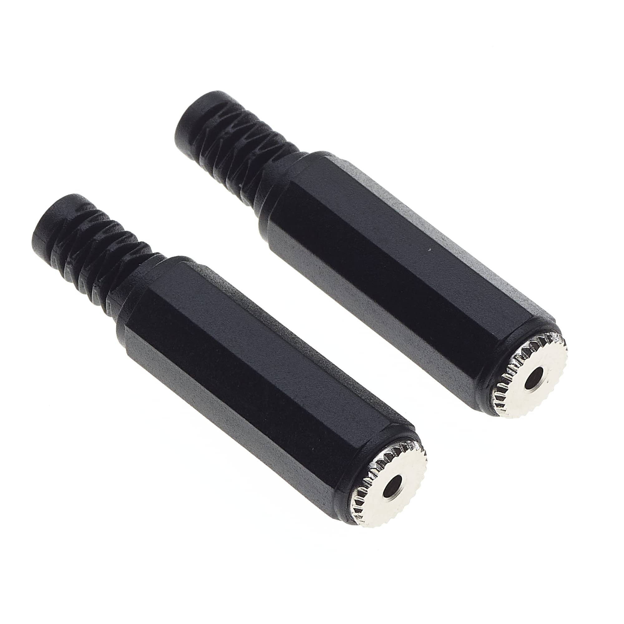 Keple 2.5mm Socket, Stereo With Strain Relief - Plastic Grip Repair Jack 3 Pole Female Solder Type DIY Audio Cable Connector - Pack Of 2