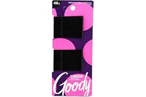 Goody Slideproof Women's Bobby Pin - 48 Count, Crimpled Black - 2 Inch Pain-Free Pins to Style and Secure All Hair Types