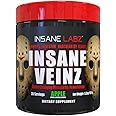 Insane Labz Insane Veinz Non Stimulant NO Enhancing Powder, Nitric Oxide Booster, Loaded with Agmatine Sulfate and Betaine Anhydrous, Increase Vascularity, 35 Srvgs, Apple