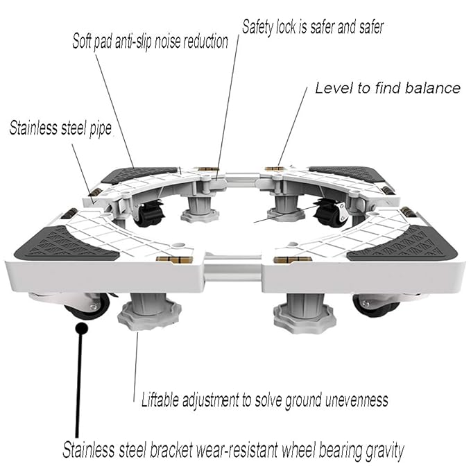 HADMB Resistente Base Lavadora Ajustable Soporte Lavadora Sin ...