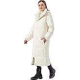 ANYIELIEMO Women’s Long Goose Down Coat,Hooded Winter Puffer Jacket with 4 Zipper Pockets and Thermal Lining