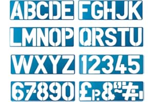 ARTISTS BEST Artist's Best 8 Piece Stencils for 4 Inch Letters | Reusable Plastic Build | Contains A-Z Letters, 0-9 Numbers, and Punctuation Symbols | Great for Drawing, Painting, Posters, DIY School Art Projects