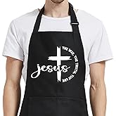 Oxpaynop Funny Aprons for Men, Adjustable Mens apron for Grilling BBQ Cooking Grill Kitchen Chef, Birthday Gifts for Men Him