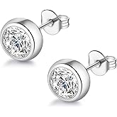 Augell Moissanite Diamond Stud Earrings, 1-2 Carat D Color VVS1 Clarity, Hypoallergenic 925 Sterling Silver with 18K Gold Plating, for Women & Men, Professional Lab Created, GRA Certified Luxury Jewelry Gift