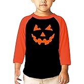 Remimi Unisex Kids Halloween Shirts 3/4 Sleeve Holiday Cute Graphic Tops 3-12 Years
