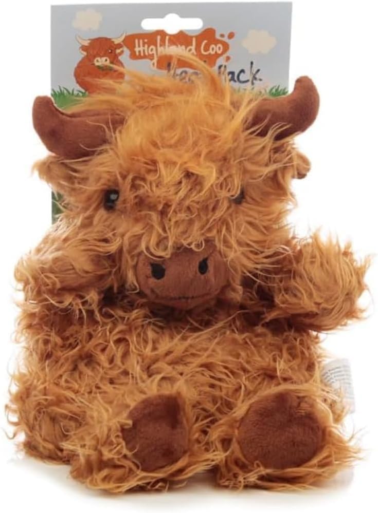 Puckator Highland Coo Cow Microwaveable Plush Heat Pack Lavender Wheat