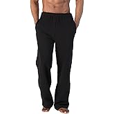 Ohoo Men's Heavyweight Sweatpants Soft French Terry Open Bottom Active Pants