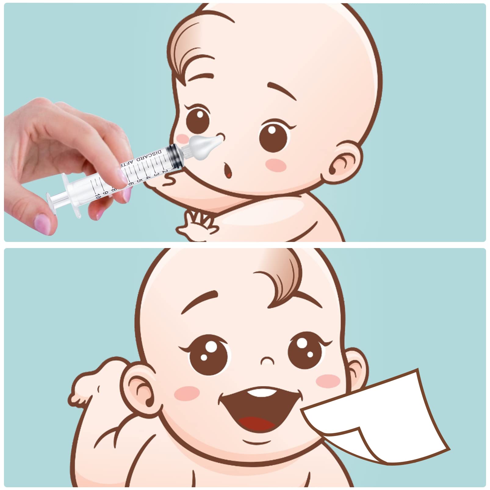 JUSONEY Baby Nose Shower - Professional Baby Nose Shower with High-Quality Silicone Nose Attachments, Clean and Reusable (Pack of 4)