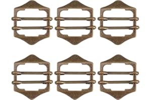JOINPAYA 6pcs Metal Vest Buckle Adjustable Waistcoat Clasp 2cm Double Happiness Design Copper Slide Buckle