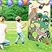 Dinosaur Toss Games Banner, Realistic Dino Party Cornhole Game with 5 Bean Bags for Kids Boys Birthday Outdoor Games Family Gathering Party Supplies