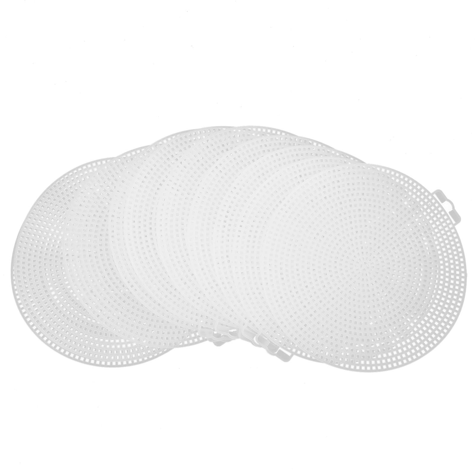 EXCEART 10pcs Plastic Mesh Canvas Sheets Round Needlepoint Canvas for DIY Bag Making Embroidery Acrylic Yarn Crafting Cross Stitching Crochet Projects