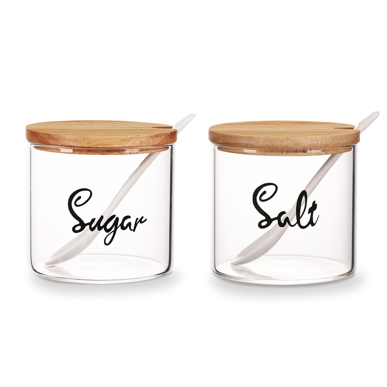 Photo 1 of ***PARTIAL SET - PRICE ADJUSTED*** HAOTOP Clear Glass Sugar and Salt Bowl with Serving Spoon and Lid, Farmhouse Kitchen Countertop Canisters, Container Jar Dispenser Holder for Home Kitchen,12 oz