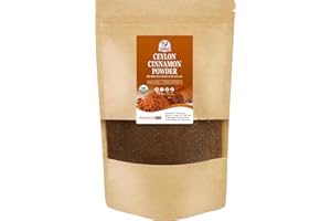 52USA Organic Ceylon Cinnamon Powder, 8oz Resealable Bag | True Cinnamon from Sri Lanka, Non-GMO, Gluten-Free, Freshly Ground for Baking, Cooking & Beverages