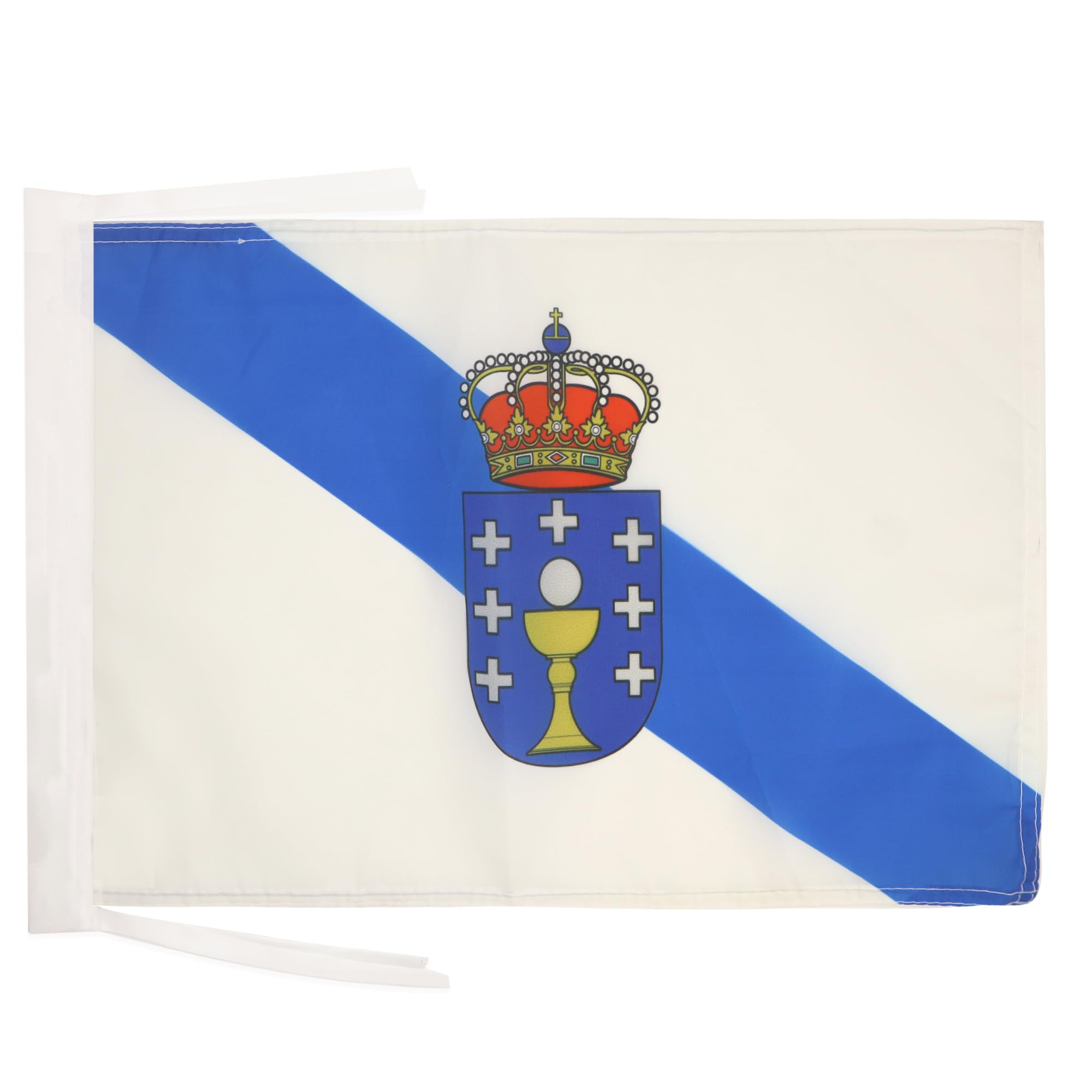 AZ FLAG - Galicia Flag - 18'' x 12'' - 100% Polyester Spanish region of Galicia Small Banner with Two Cords - Fade Resistant - Vivid Colors - 18x12 in - 45x30 Cm โ image 1