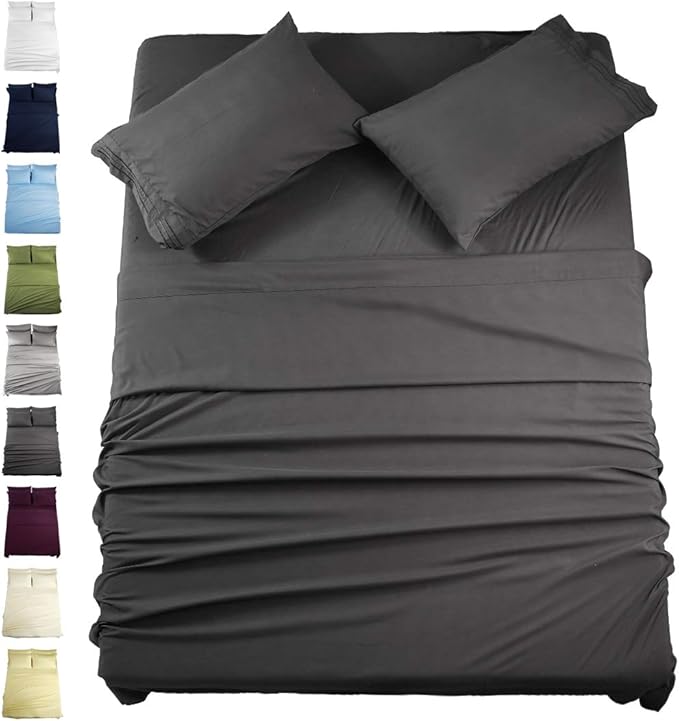 EASELAND Queen Size Super Soft Bed Sheets Pillowcase Set Wrinkle Fade