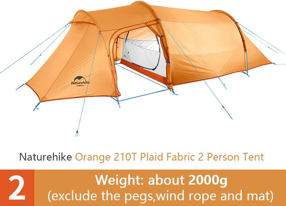 Ultralight 2-3-4 Person Tent Outdoor Camping Climbing One Bedroom Detachable 4 Seasons Tunnel Tent