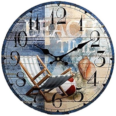 Sea Creations 13" Beach Chair Wood Wall Clock New 619KPP4uo1L