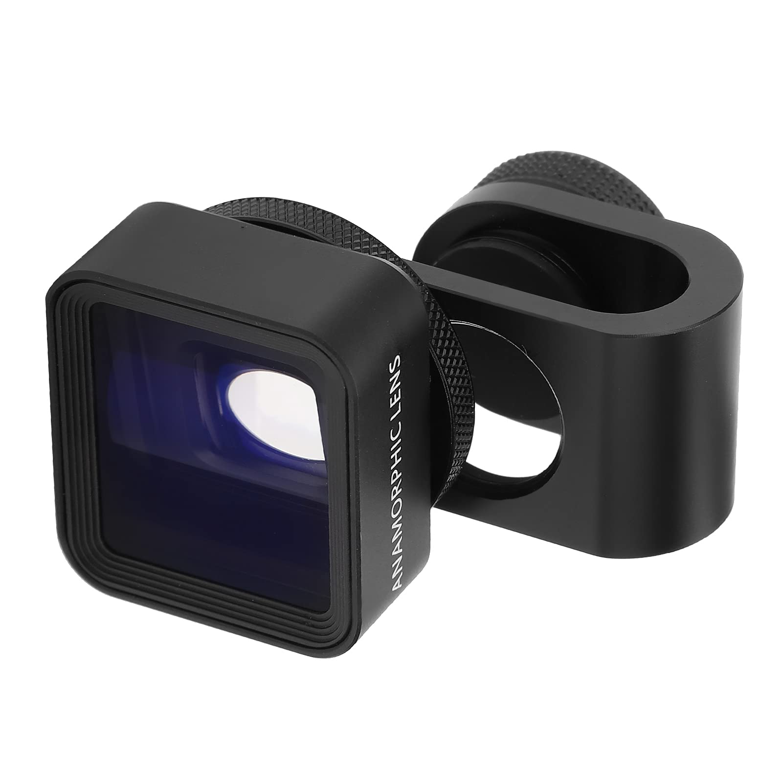 Mobile Anamorphic Lens, 1.33X Wide Screen Deformation Filmmaking Lens Aluminum Alloy + Optical Glass Lens with Wiper Cloth and Clip for Phones/IOS Pad