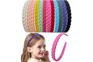 Springtime 12pcs Colorful Headbands for Girls Women Pigtail Hairbands With Teech Plastic Hard Hair Hoops