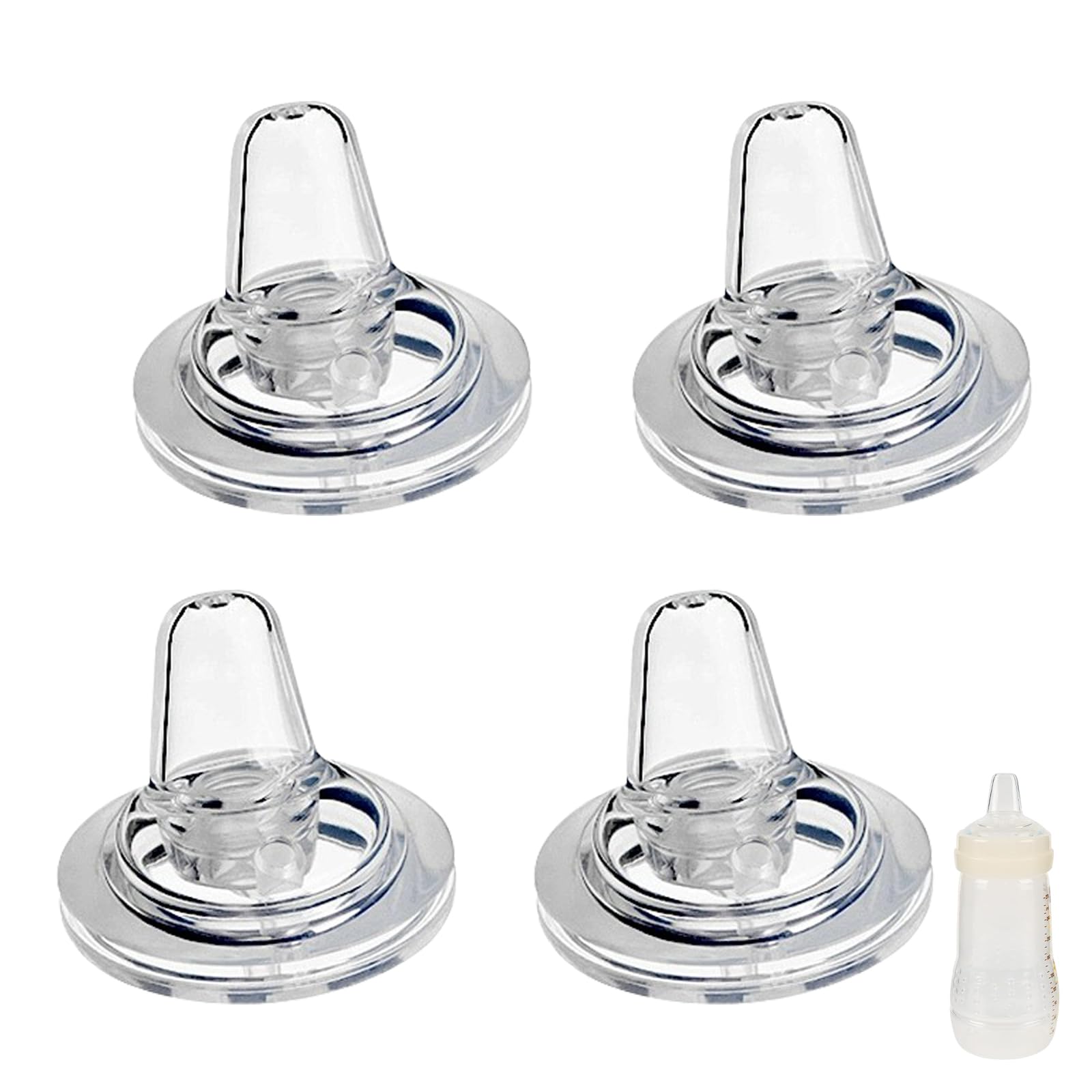 Photo 1 of Sippy Spout Nipples for Mam Baby Bottles, Transition Straw Sippy Cup 100% Food Grade Silicone Soft Nipple, 6m+, Pack of 4
