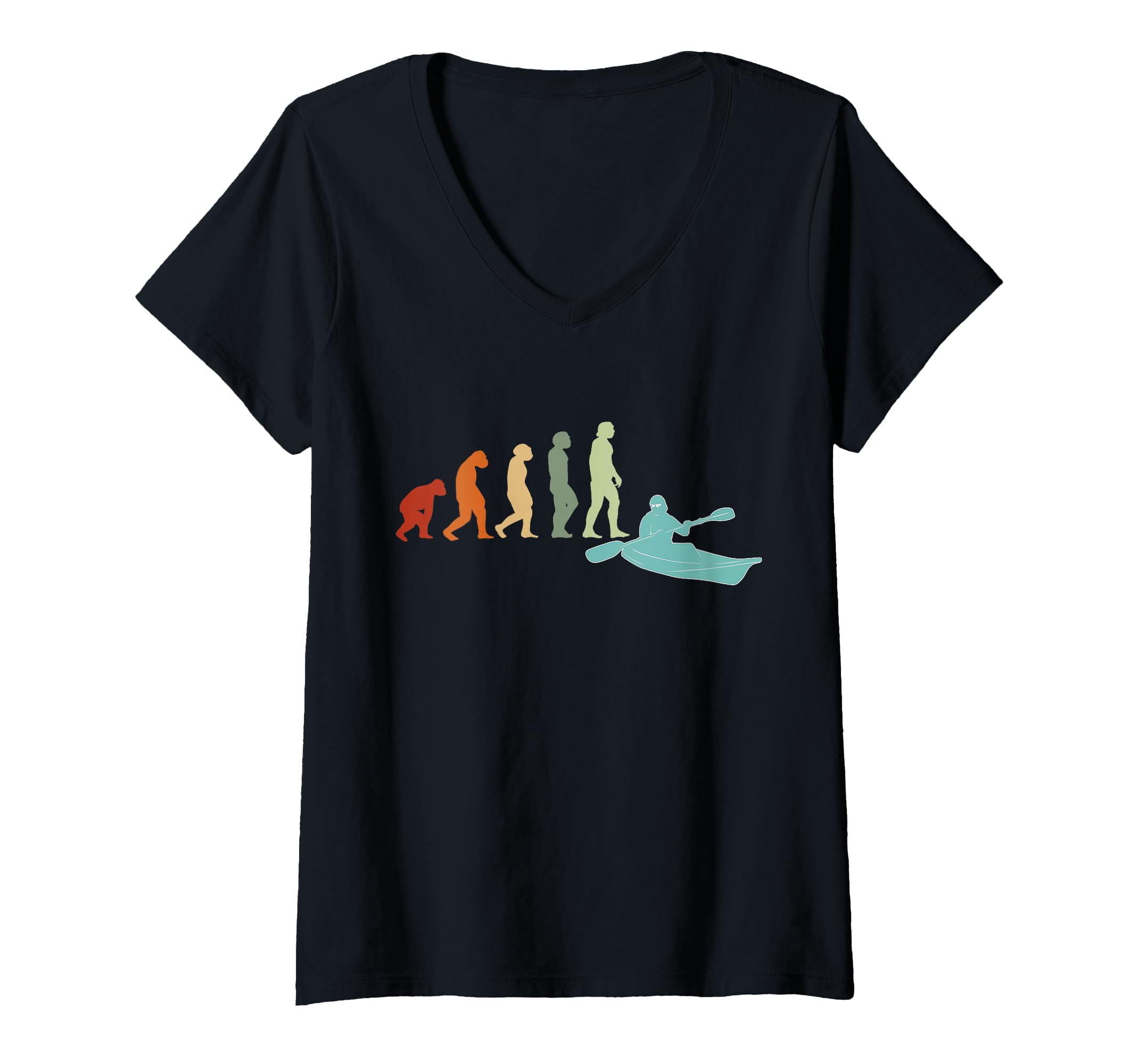 Women's KAYAKS Canoes RAFTING Vintage KAYAKER Kayaking V-Neck T-Shirt