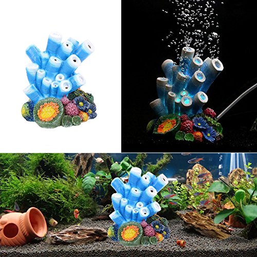 Aquarium Decor Air Bubble Stone Blue Coral Starfish Oxygen Pump Resin Crafts For Aquarium Fish Tank Ornament Decoration