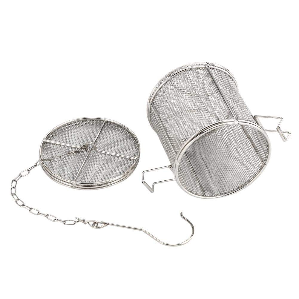 AUNMAS Tea Ball Strainer, 10 x 10cm Stainless Steel Silver Spice Filter Soup Seasonings Seperation Basket Spice Filter Kitchen Tools