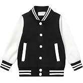Mud Kingdom Kids Baseball Jacket Long Sleeve Letterman Varsity Jackets for Boys and Girls Buttons Coat Quick Dry