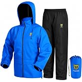 TIDEWE Rain Suit for Men, Waterproof Lightweight 2-Piece Rain Gear | Sealed seams, Adjustable hood cuffs and waist, High-density fabric, Fishing, Outdoor work, Hunting, Hiking, Storage bag