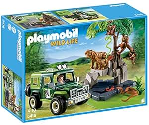 Amazon.com: PLAYMOBIL Jungle Animals with Researcher and Off-Road Vehicle: Toys & Games