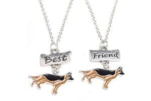 Mummumi Best Friend Necklaces, Friendship Lovely Pet Dogs Pendant Fashion Dogs Set Metal Necklace for Valentine's Day Present Birthday Christmas(Pug,Tidy,Bichon Frise,Schnauzer,Husky)