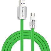 chubbycable Chubby 2.0 USB C 120W Fast Charging Cable Silicone Soft Durable USB C Cable Extra Thick Charger Cord Compatible with iPhone 17-15 Series iPad, Green, USB-A to Type-C, 3.3FT
