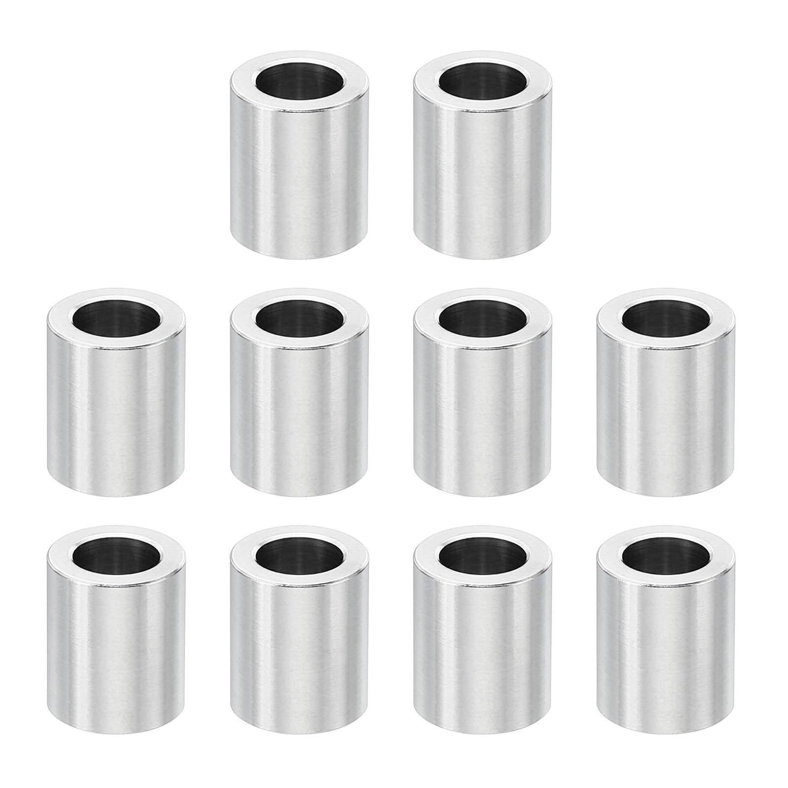 PATIKIL M6 Stainless Steel Spacers, 10 Pcs Metal Spacers Stainless Steel 6.2mm ID x 10mm OD x 12mm L Spacer Screw Standoff Round for 1/4" or M6 Screw Bolts