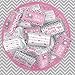 Pink Elephant Girl Baby Shower Mini Candy Bar Wrappers - 45 Stickers