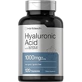 Horb&auml;ach Hyaluronic Acid with MSM | 1000 mg | 120 Capsules | Non-GMO and Gluten Free Supplement | Bioavailable Formula