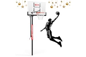 IGL In ground Basketball Hoops Outdoor, 10ft Height Adjustable Basketball Goal In ground with Shatterproof Backboard and Pro-Style Rim