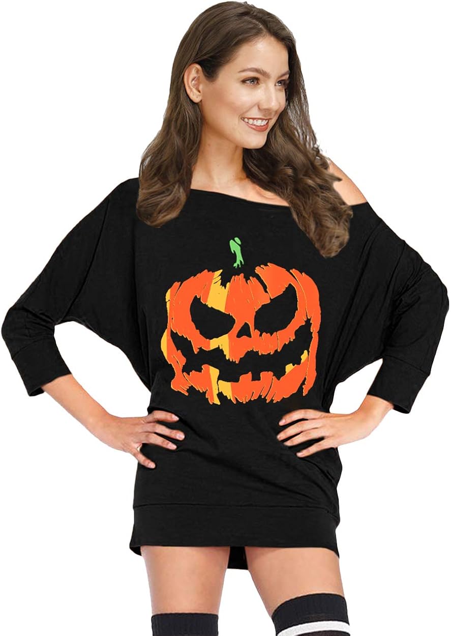 For G and PL Women's Halloween Off Shoulder 3/4 Sleeve Tops at  Women’s Clothing store