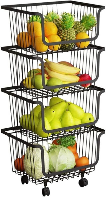 LuoMei Carro de Almacenamiento con Ruedas Carro de Almacenamiento de