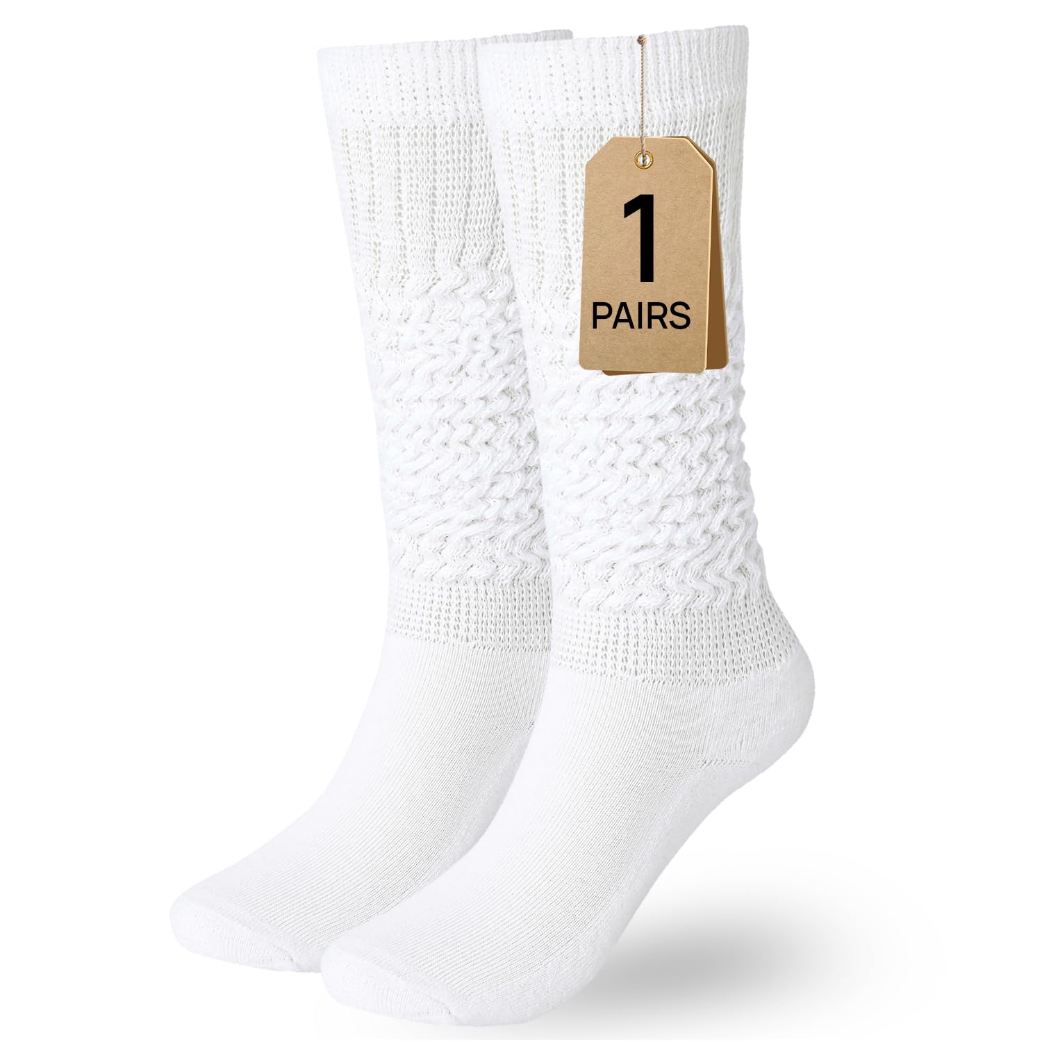 UXQEJO Women's Scrunch Crew Socks 1/3-Pack Retro Calf Long Slouch Boot Socks Cozy Knee High Sock