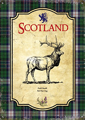 Small (150 x 200mm) Metal Sign - Scotland - Red Deer Stag
