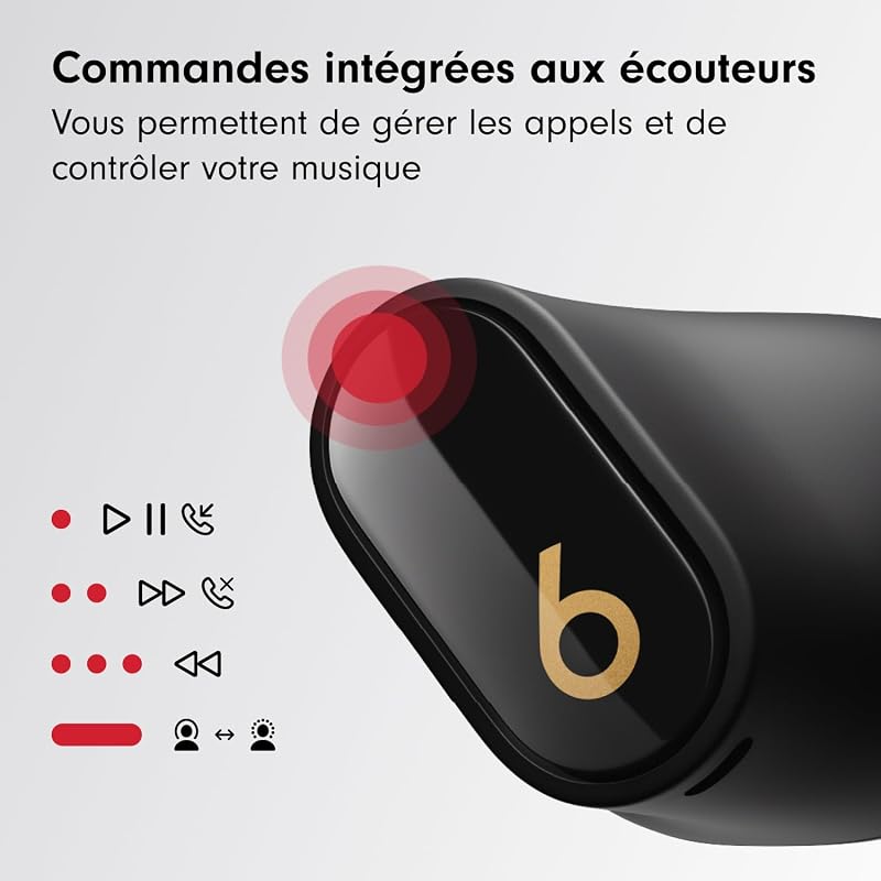 Studio Buds + | Écouteurs Totalement sans Fil avec réduction du Bruit, Compatibilité améliorée avec Apple et Android, Micro intégré, Écouteurs Bluetooth Audio Spatial – Noir/Or