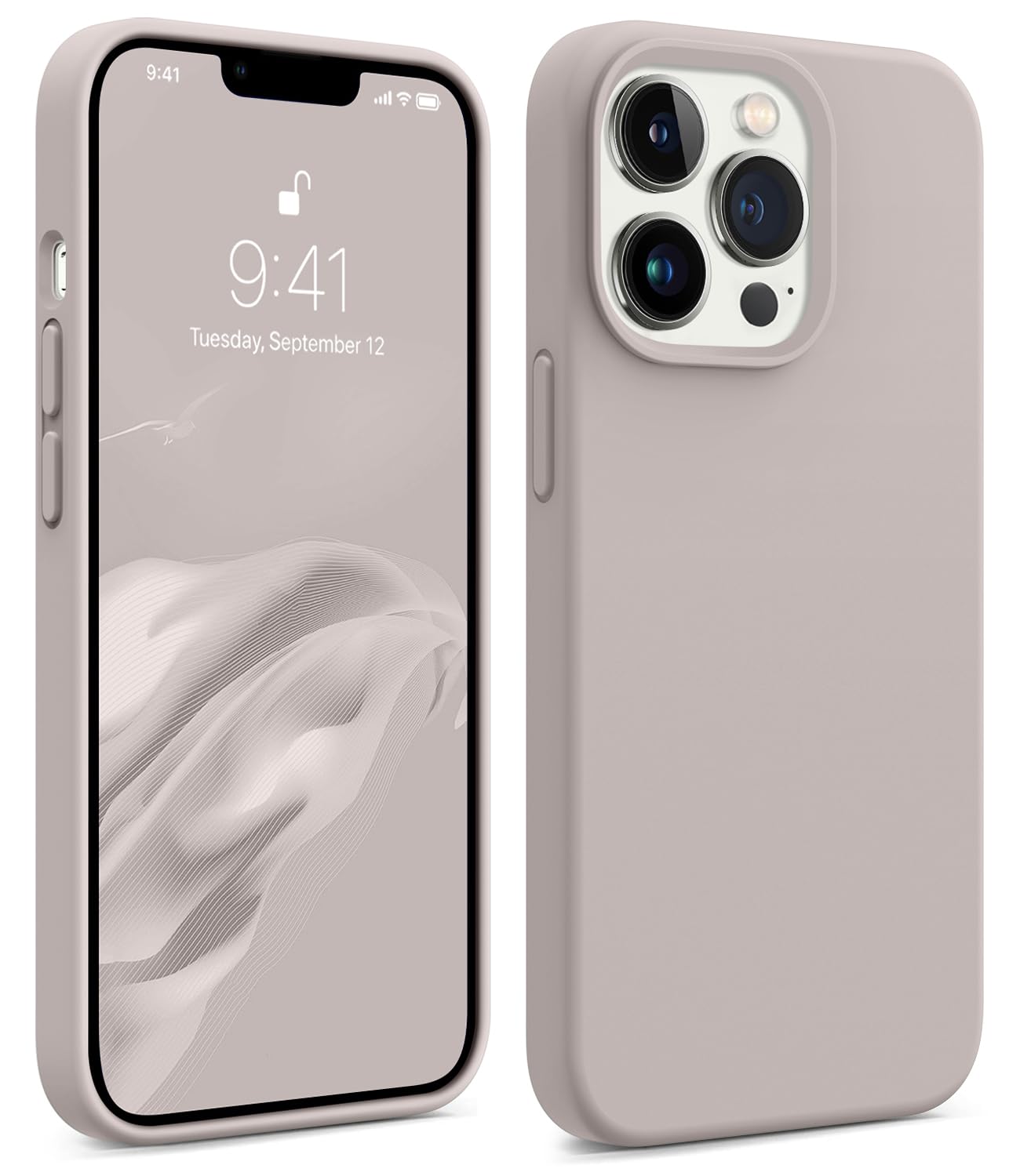 AOTESIER Magnetic for iPhone 13 Pro Phone Case, [Compatible with MagSafe][Military Shockproof Protection] Silicone Case with Soft Microfiber Lining, Camera & Screen Protection 6.1 inch, Titanium