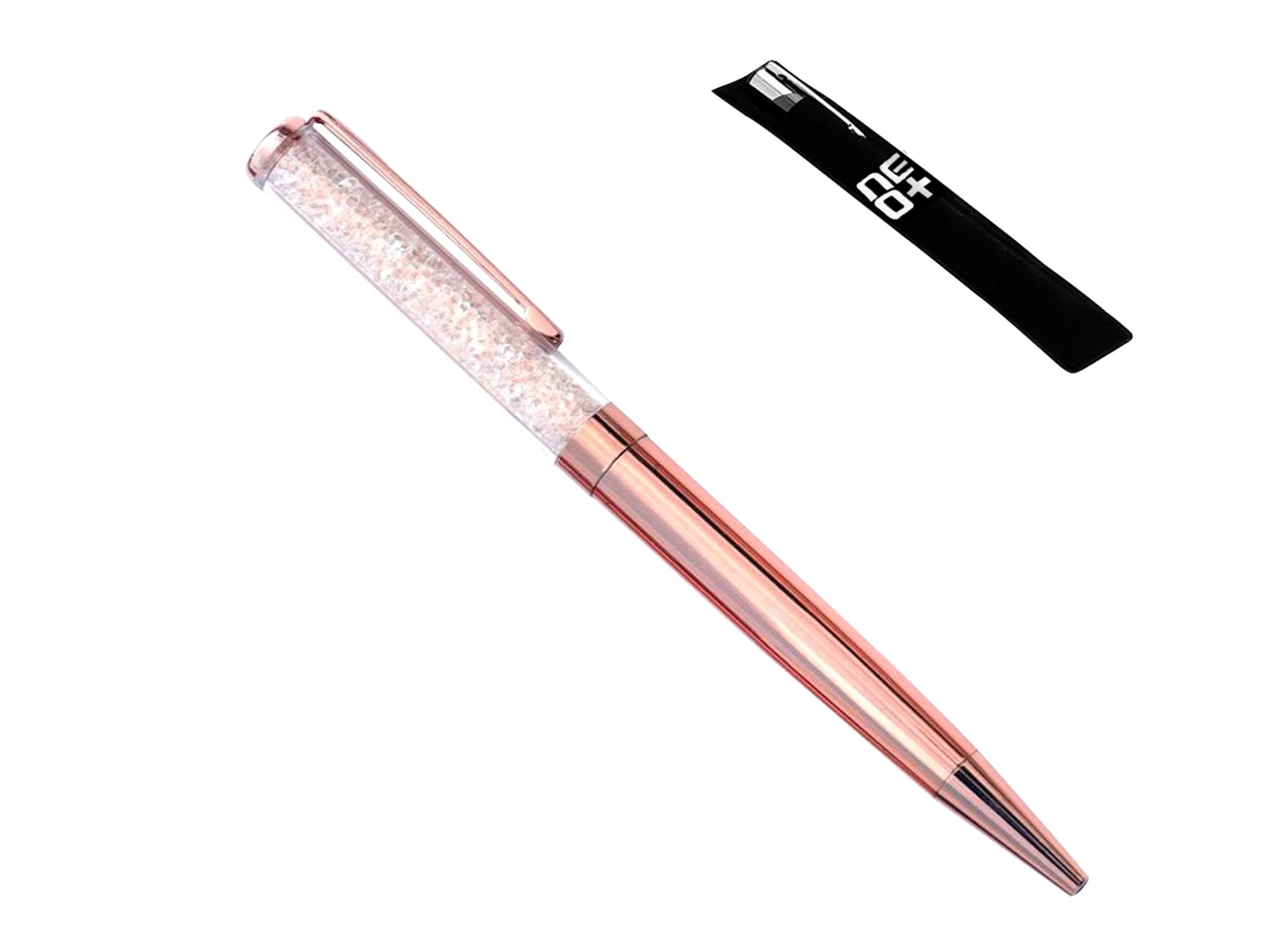 Quality Ballpoint Pen with Crystals - REFILL AND PEN POUCH INCLUDED - I AM UK SELLER (N+ CLEAR STONES)