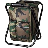 FCFKUK Bright starl Multifunction Folding Cooler and Stool Backpack, Hiking Camouflage Seat Table Bag Camping Gear for Outdoor Indoor Fishing Travel Beach