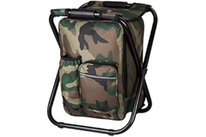 FCFKUK Bright starl Multifunction Folding Cooler and Stool Backpack, Hiking Camouflage Seat Table Bag Camping Gear for Outdoor Indoor Fishing Travel Beach