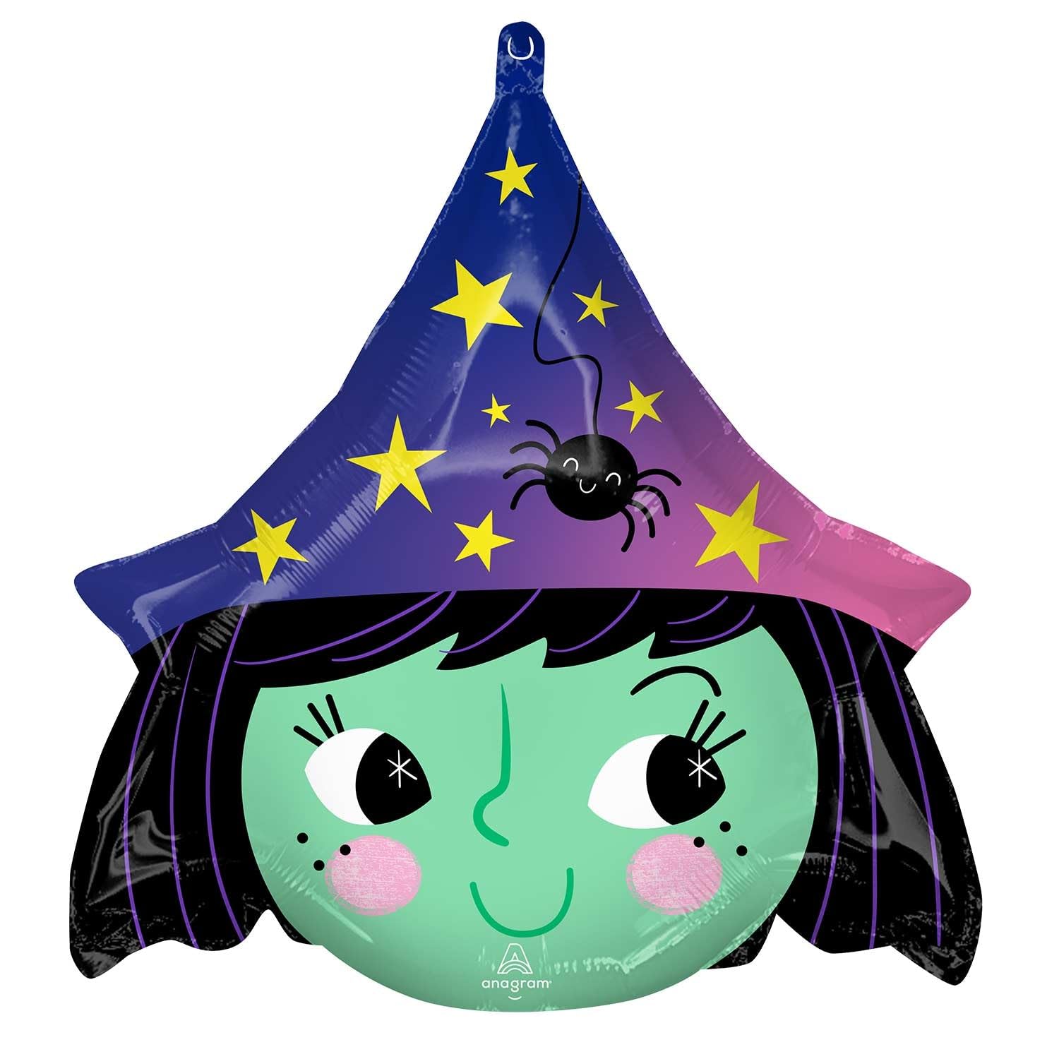 Amscan Anagram 4315601 - Halloween Cute Witch Shaped Foil Balloon - 19 Inch