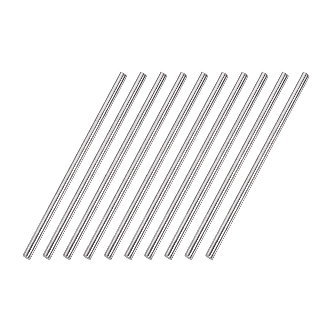 sourcing map 4mm x 100mm 304 Stainless Steel Solid Round Rod for DIY Craft - 10pcs