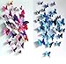 NewNewStar 12 Purple + 12 Blue Butterfly Wall Stickers New Home Art Decor Decoration Decals - DIY Removable 3D Vivid Special Man-made Lively Butterfly